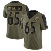 Olive Youth Dan Moore Jr. Pittsburgh Steelers Limited 2021 Salute To Service Jersey