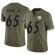 Olive Youth Dan Moore Jr. Pittsburgh Steelers Limited 2022 Salute To Service Jersey