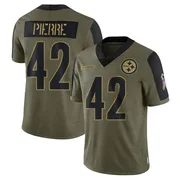 Olive Youth James Pierre Pittsburgh Steelers Limited 2021 Salute To Service Jersey