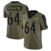 Olive Youth Max Scharping Pittsburgh Steelers Limited 2021 Salute To Service Jersey