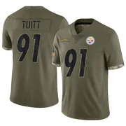 Olive Youth Stephon Tuitt Pittsburgh Steelers Limited 2022 Salute To Service Jersey