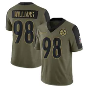 Olive Youth Vince Williams Pittsburgh Steelers Limited 2021 Salute To Service Jersey