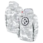 White/Gray Youth Pittsburgh Steelers 2024 Salute To Service Pullover Hoodie