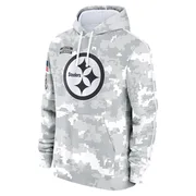 White/Gray Youth Pittsburgh Steelers 2024 Salute To Service Pullover Hoodie