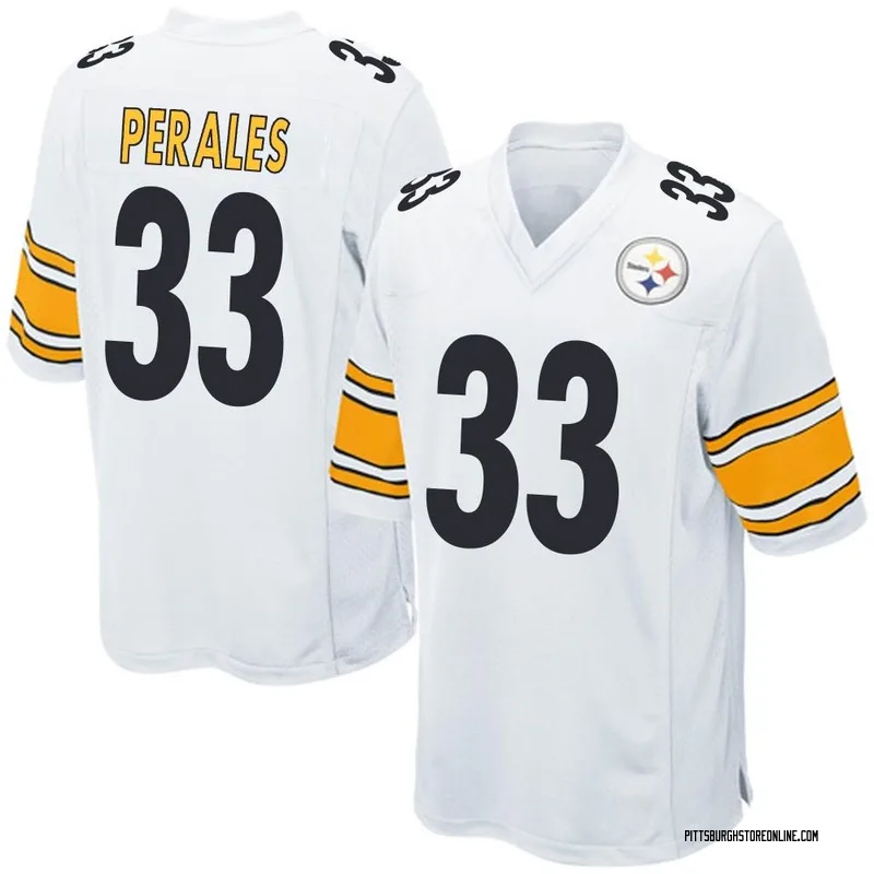 White Men's David Perales Pittsburgh Steelers Game Jersey