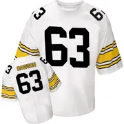 White Men's Dermontti Dawson Pittsburgh Steelers Authentic Mitchell And Ness Throwback Jersey