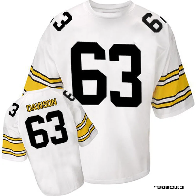 White Men's Dermontti Dawson Pittsburgh Steelers Authentic Mitchell And Ness Throwback Jersey