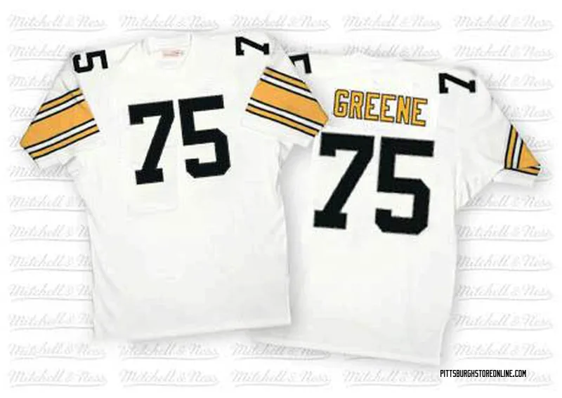 White Men's Joe Greene Pittsburgh Steelers Authentic Mitchell And Ness Throwback Jersey