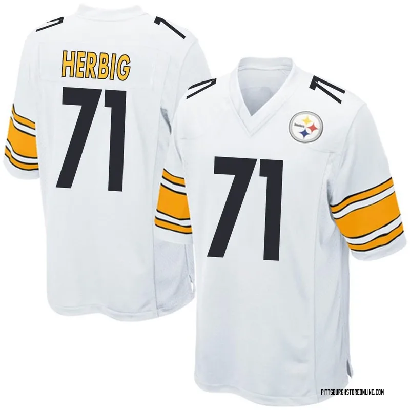 White Men's Nate Herbig Pittsburgh Steelers Game Jersey