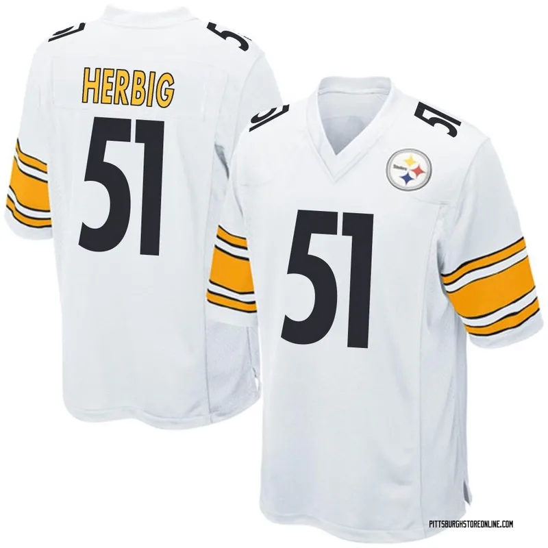 White Men's Nick Herbig Pittsburgh Steelers Game Jersey