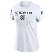 White Women's Pittsburgh Steelers Legend 2024 Salute To Service Performance T-Shirt